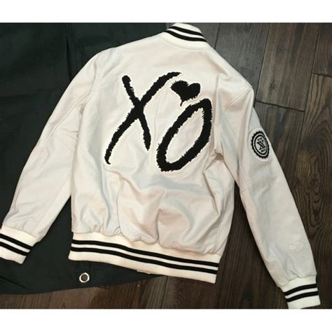 xo varsity jacket replica|Handmade Weeknd XO Varsity Jacket White Handmade Cosplay.